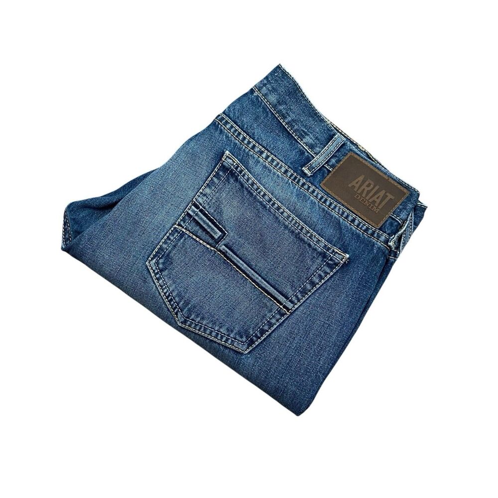 Ariat M7 Ezra Straight Jeans Mens 38x32 Medium Blue 40x32 Fit Loop Lock Denim